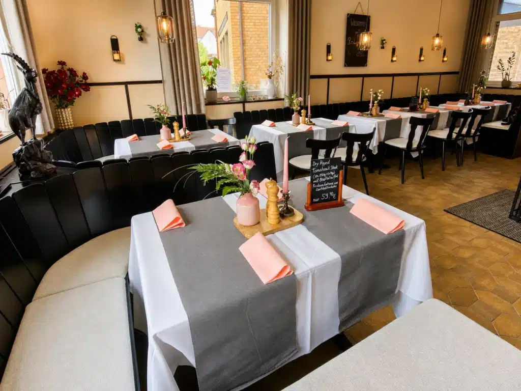 Sitzbereich im Gastraum des Restaurant im Hils